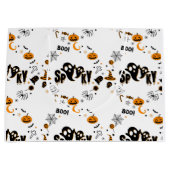 Sac cadeau grand fantôme effrayant d'Halloween (Devant)