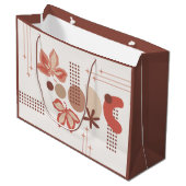 Sac cadeau grand format abstrait botanique minimal (Devant Angle)