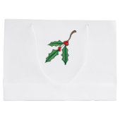 Sac cadeau grand format avec houx de Noël (Dos)