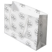 Sac cadeau grand format blanc classique avec logo (Devant Angle)