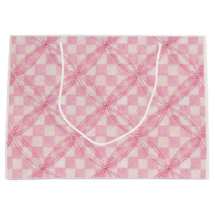 SAC CADEAU GRAND FORMAT CHECK QUILT ROSE / BLUSH