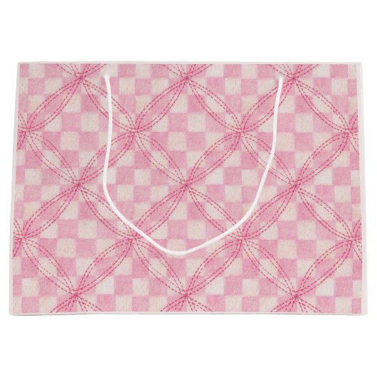 SAC CADEAU GRAND FORMAT CHECK QUILT ROSE / BLUSH (Devant)