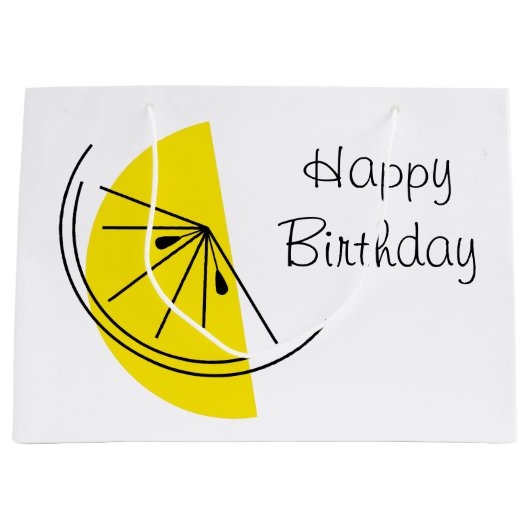 Sac cadeau grand format Citrus Lemon Joyeux Annive (Devant)