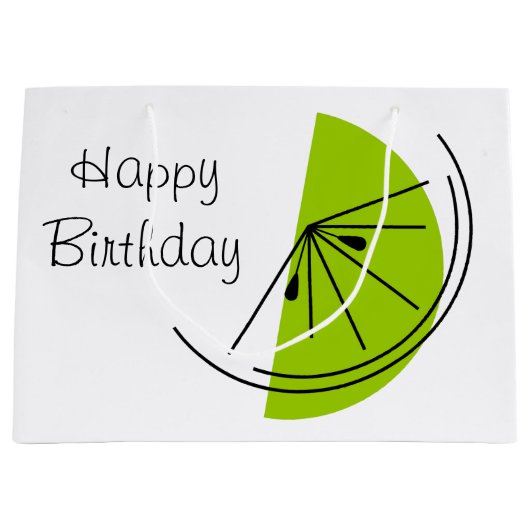 Sac cadeau grand format Citrus Lime Joyeux Anniver (Devant)