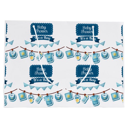 Sac Cadeau Grand Format Fête Bébé C'est Un Garçon (Dos)