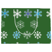 Sac cadeau grand format flocon de neige vert (Dos)