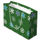 Sac cadeau grand format flocon de neige vert (Dos Angle)