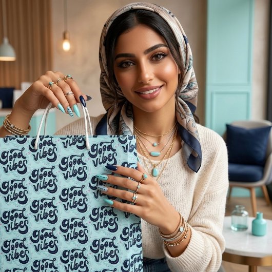 Sac Cadeau Grand Format "Good Vibes"