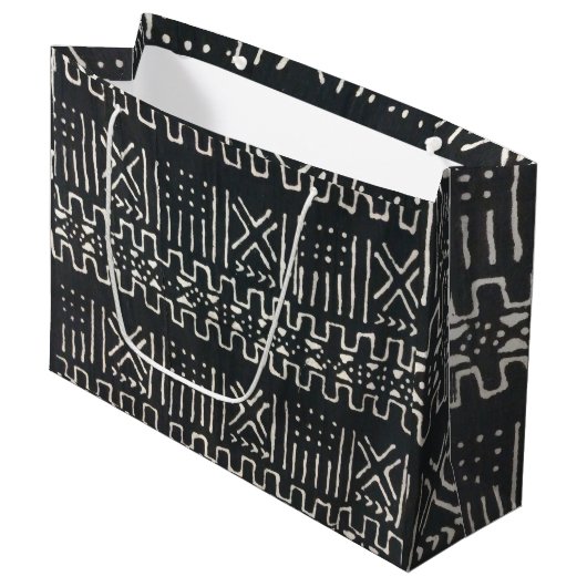 Sac Cadeau Grand Format Imprimé Africain (Devant Angle)