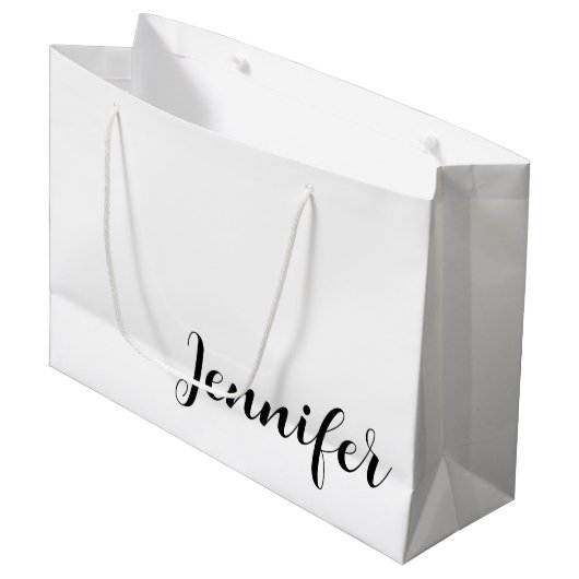 Sac cadeau grand format imprimé unique avec nom pe (Devant Angle)