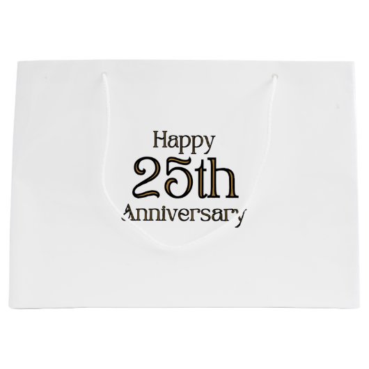 Sac Cadeau Grand Format Joyeux 25e Anniversaire (Devant)