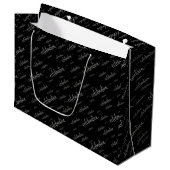 Sac Cadeau Grand Format Motif Argent Célébration (Devant Angle)