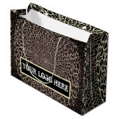 SAC CADEAU GRAND FORMAT OR NOIR MARRON (Devant Angle)