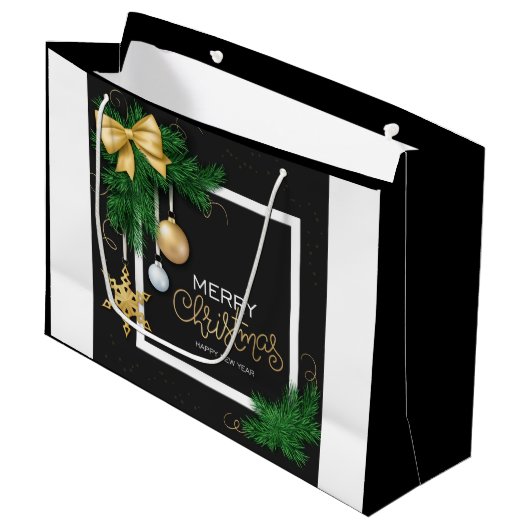 Sac cadeau grand format pour un joyeux Noël (Devant Angle)