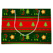 Sac Cadeau Grand Format Rouge Et Vert (Devant)