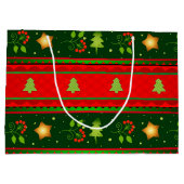 Sac Cadeau Grand Format Rouge Et Vert (Dos)