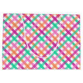Sac cadeau grand gingham tropical (Dos)