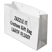 Sac Cadeau GRAND modèle BRILLANT fait sur commande de blanc (Dos Angle)