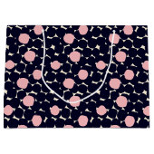 Sac Cadeau Grand motif de point bleu et rose (Devant)