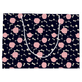 Sac Cadeau Grand motif de point bleu et rose (Dos)