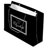 Sac cadeau grand noir et blanc (Devant Angle)