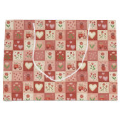 Sac cadeau grand - Patchwork sucré dessiné à la ma (Devant)