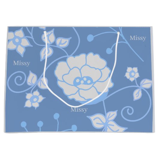 Sac cadeau grande taille Blue Garden (Devant)