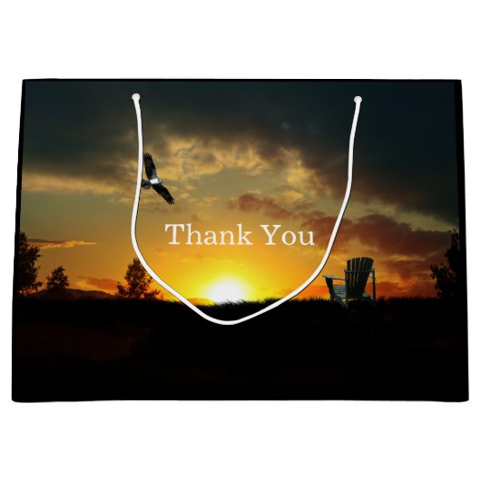 Sac cadeau Grassy Meadow au coucher du soleil jaun (Devant)