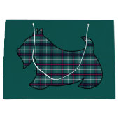 Sac cadeau Green Christmas Plaid Scottish Terrier (Devant)