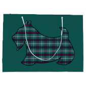 Sac cadeau Green Christmas Plaid Scottish Terrier (Dos)