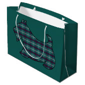 Sac cadeau Green Christmas Plaid Scottish Terrier (Dos Angle)