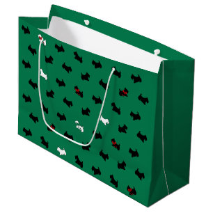 Sac cadeau Green Holiday Scottish Terriers