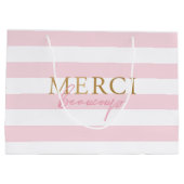 Sac cadeau Grille rose or Merci Beaucoup Merci (Dos)
