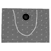 Sac cadeau Gris avec Accent Argent Houndstooth (Dos)