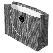 Sac cadeau Gris avec Accent Argent Houndstooth (Dos Angle)