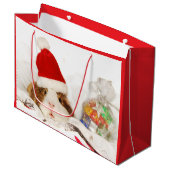 Sac cadeau GUINEA PIG DANS UN CHAT SANTA (Devant Angle)