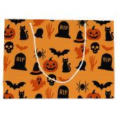 Sac cadeau Halloween éffrayant - Grand Black & Ora (Dos)