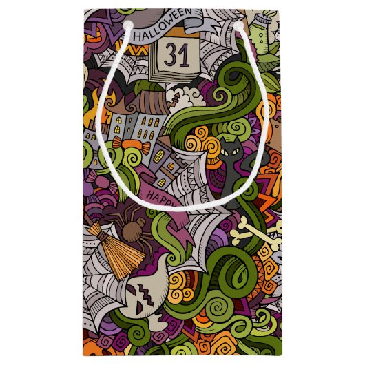 Sac cadeau Halloween éffrayant - petit, brillant (Dos)