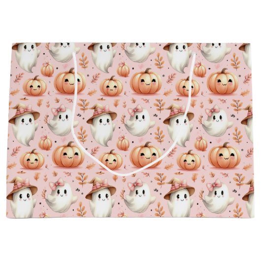 Sac cadeau Halloween rose (Devant)