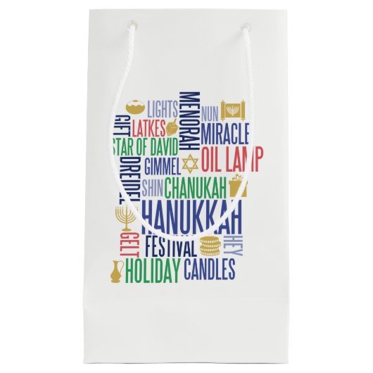 Sac cadeau Hanoukka Words Holiday (Devant)
