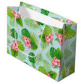 Sac cadeau Hibiscus Palm rose (Devant Angle)