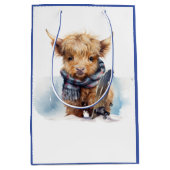 Sac cadeau Highland Cow-abunga - Blanc/Bleu (Devant)