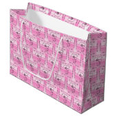 Sac Cadeau Horizontal Rose Beauté Fluide (Devant Angle)