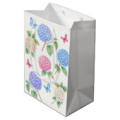 Sac cadeau Hydrangea couleur d'eau personnalisée (Dos Angle)
