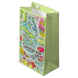 Sac cadeau Îles illustrées de couleurs