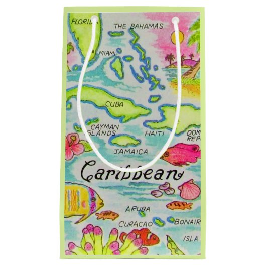 Sac cadeau Îles illustrées de couleurs (Devant)