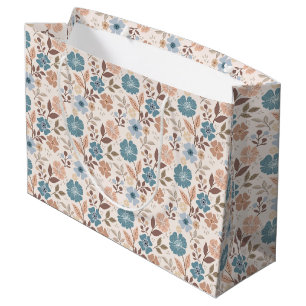 Sac Cadeau Impression florale Colorée - Sac-Cadeau Rose Grand