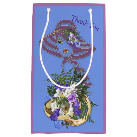 Sac cadeau Jacaranda Blooms & Lily Bouquet (Devant)