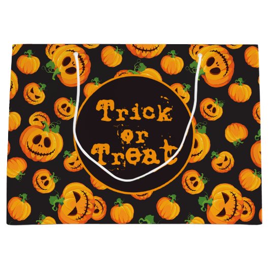 Sac cadeau Jack-O-Lantern éffrayant pour Halloween (Devant)