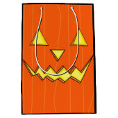 Sac Cadeau Jack-o-Lantern Orange Pour Halloween (Devant)